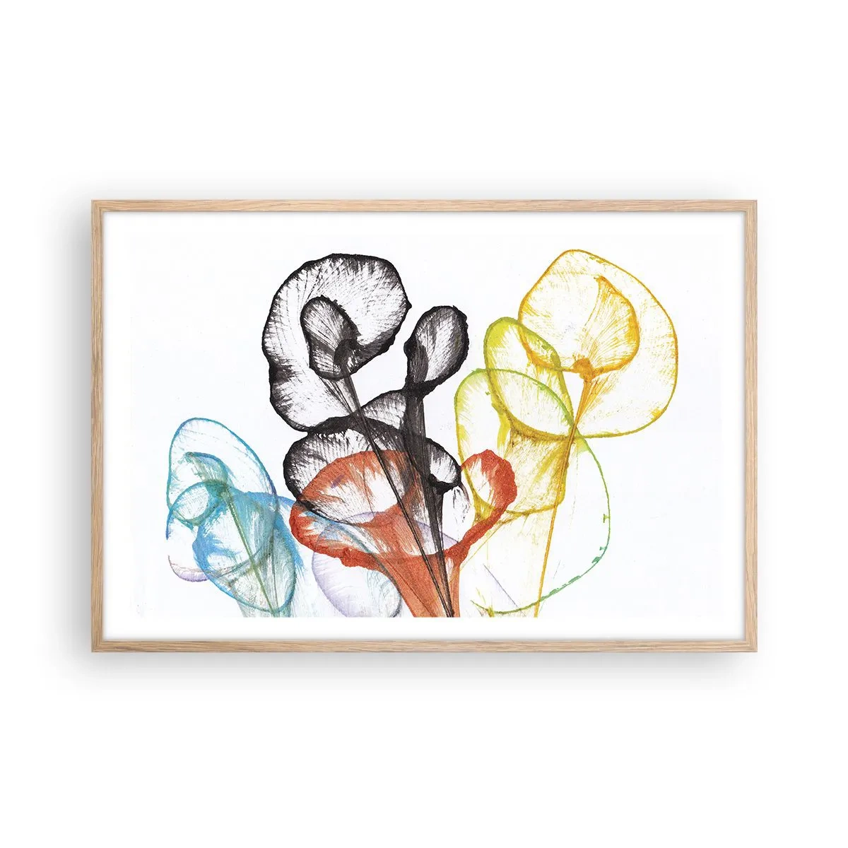 Poster in cornice rovere chiaro - Fiori con l'anima - 91x61 cm