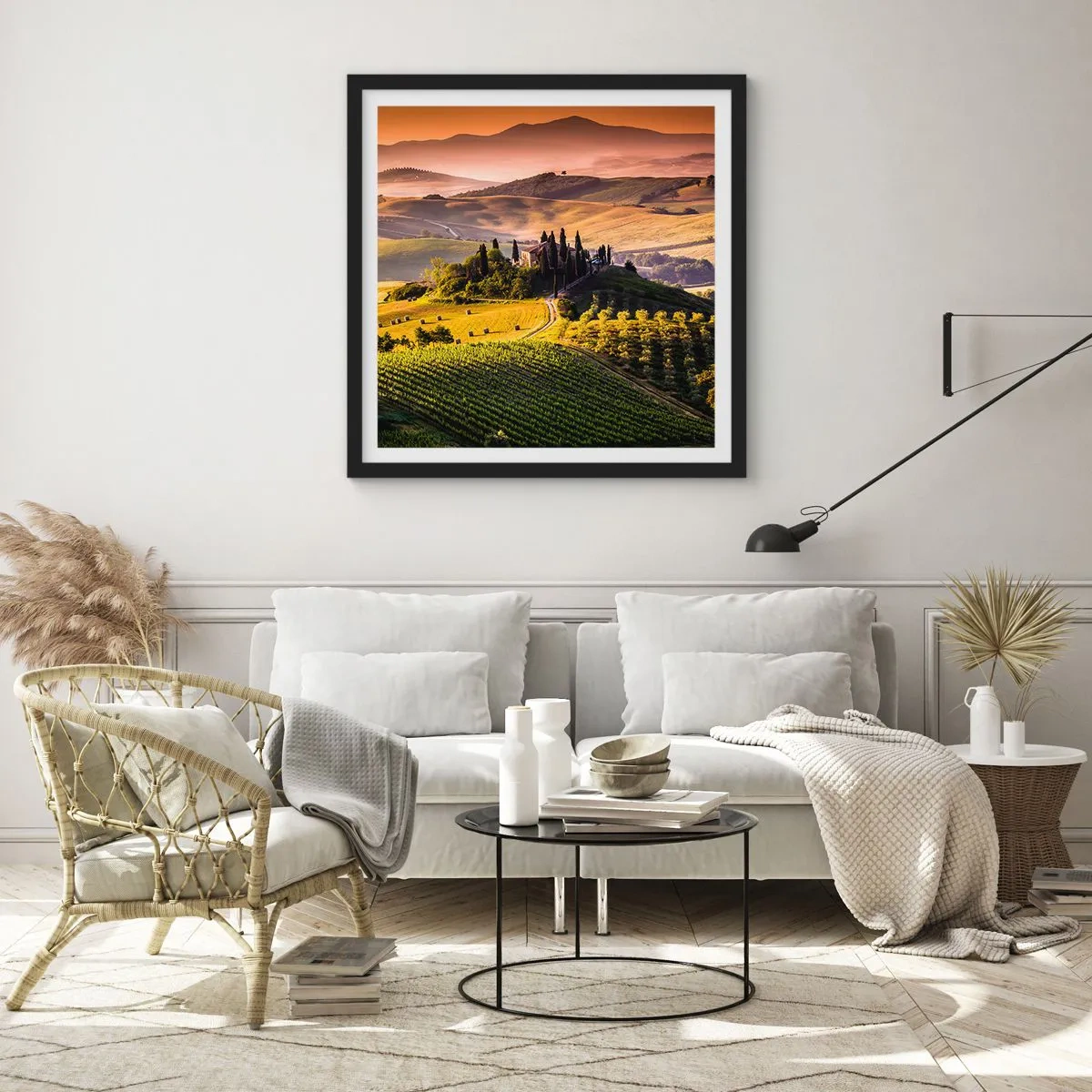 Poster in cornice nera - Arcadia: paesaggio toscano - 50x50 cm