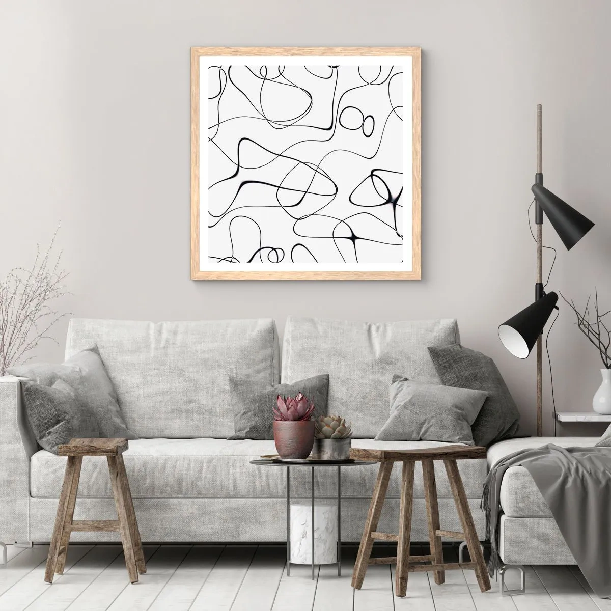 Poster in cornice rovere chiaro - Strade della vita, eventi del destino - 50x50 cm