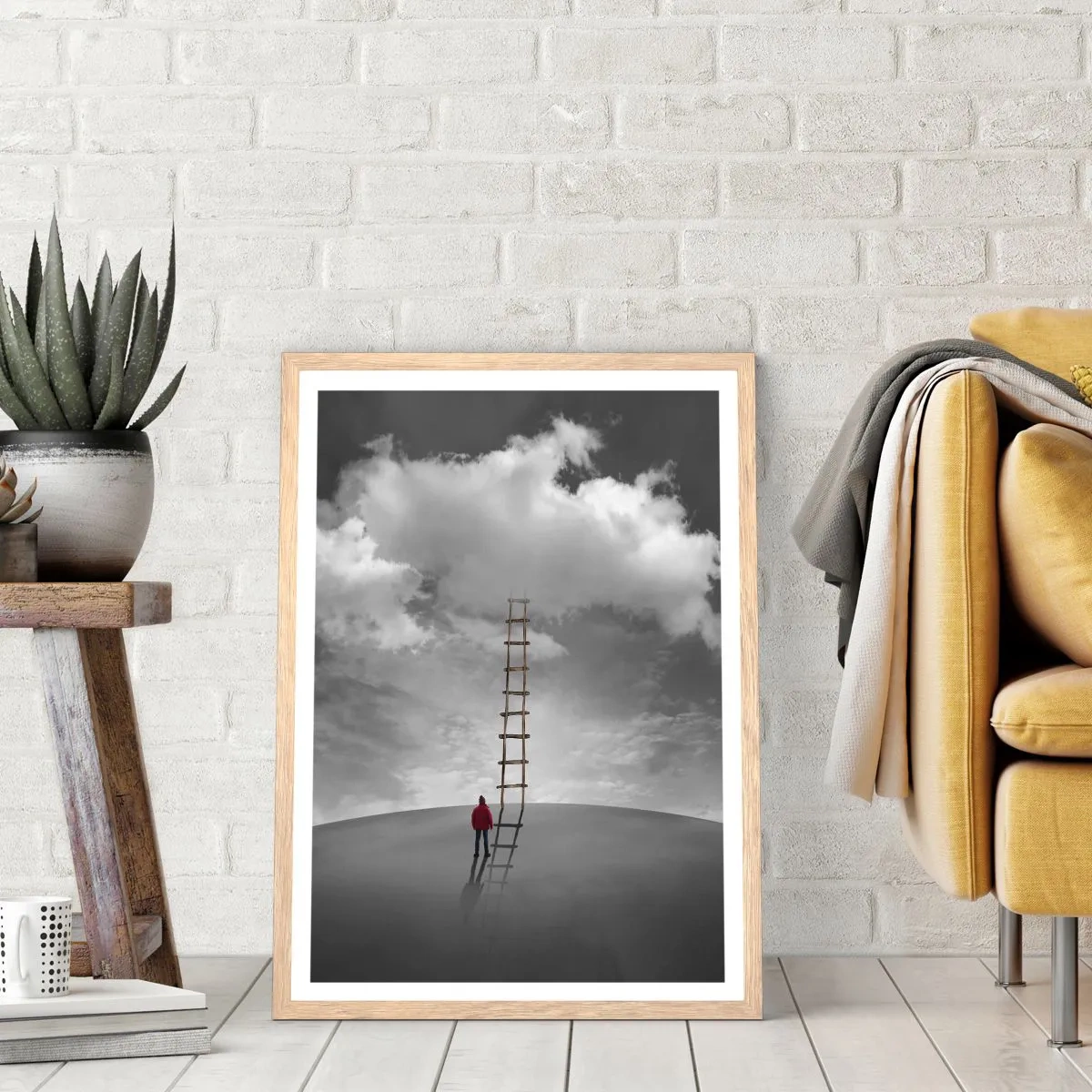 Poster in cornice rovere chiaro - Tutto è possibile - 50x70 cm