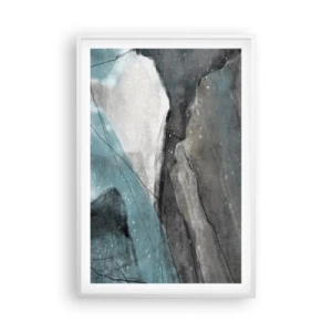 Poster in cornice bianca - Astrazione: rocce e ghiaccio - 61x91 cm