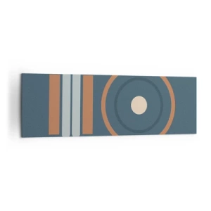 Quadro su tela - Stampe su Tela - Una composizione geometrica con cerchi e rettangoli dai colori tenui. - 160x50cm - L'essenza delle cose - Decorazione murale moderna per soggiorno e camera da letto ARTTOR