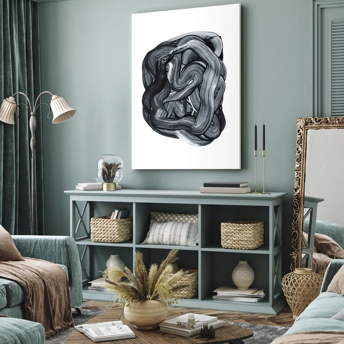 Quadro su tela - Stampe su Tela - Composizione astratta in tonalità di grigio - 50x70cm - Non è così semplice - Decorazione murale moderna per soggiorno e camera da letto ARTTOR