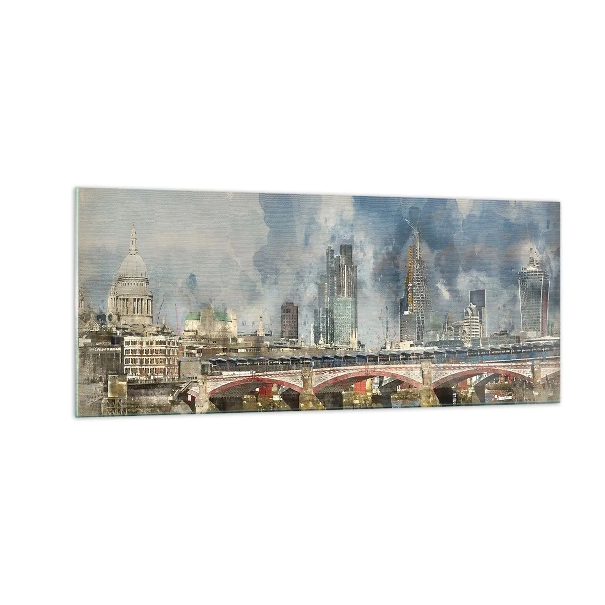Quadro su vetro - Londra in tutta la sua bellezza - 100x40 cm