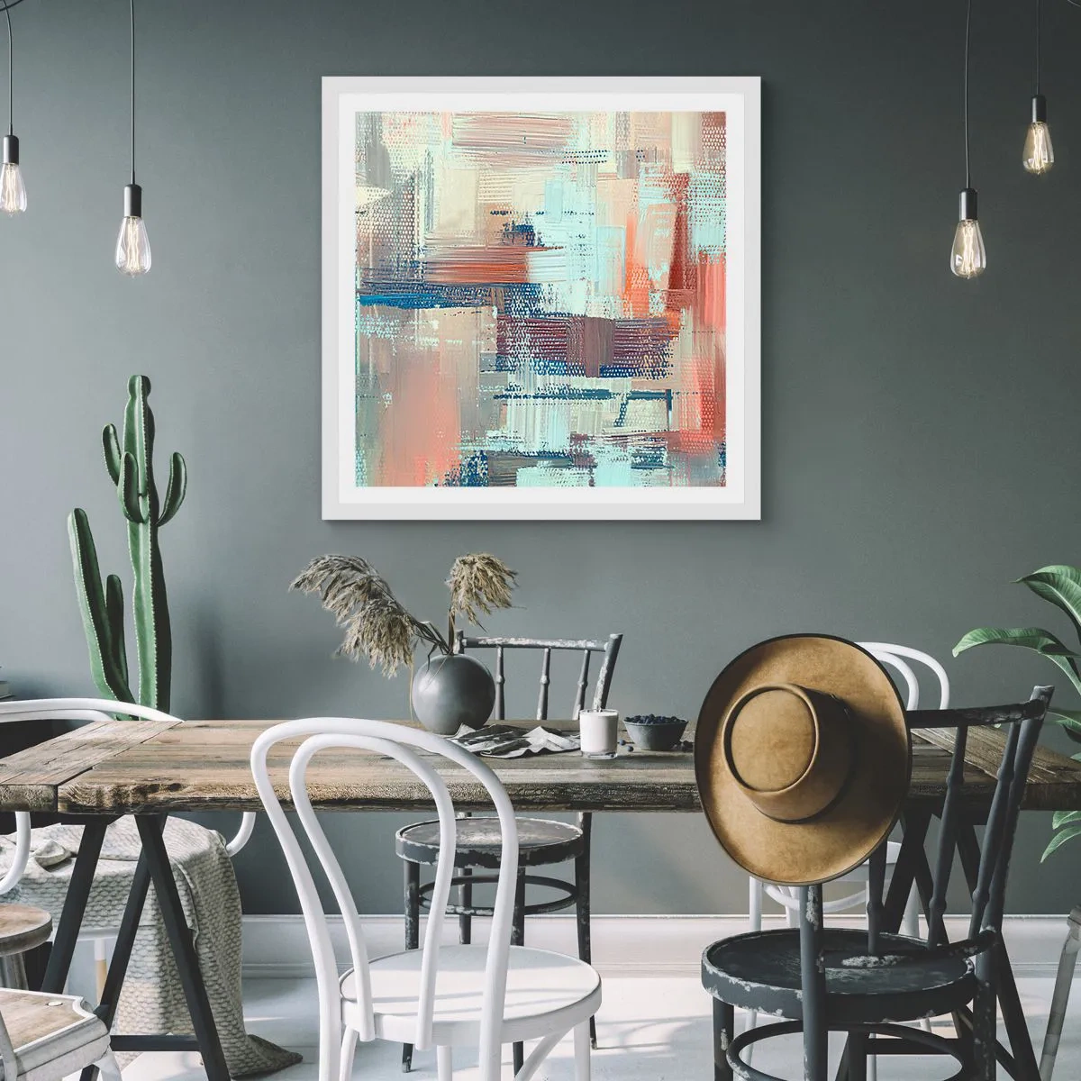 Poster in cornice bianca - Arrivando alla luce - 50x50 cm