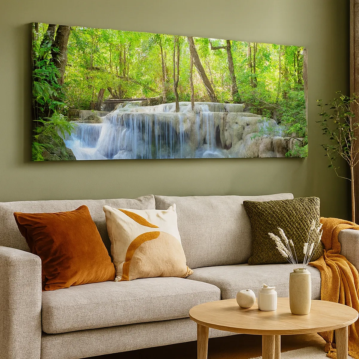 Quadro su tela - Stampe su Tela - Annegare nel turchese e nel verde - 30x30 cm