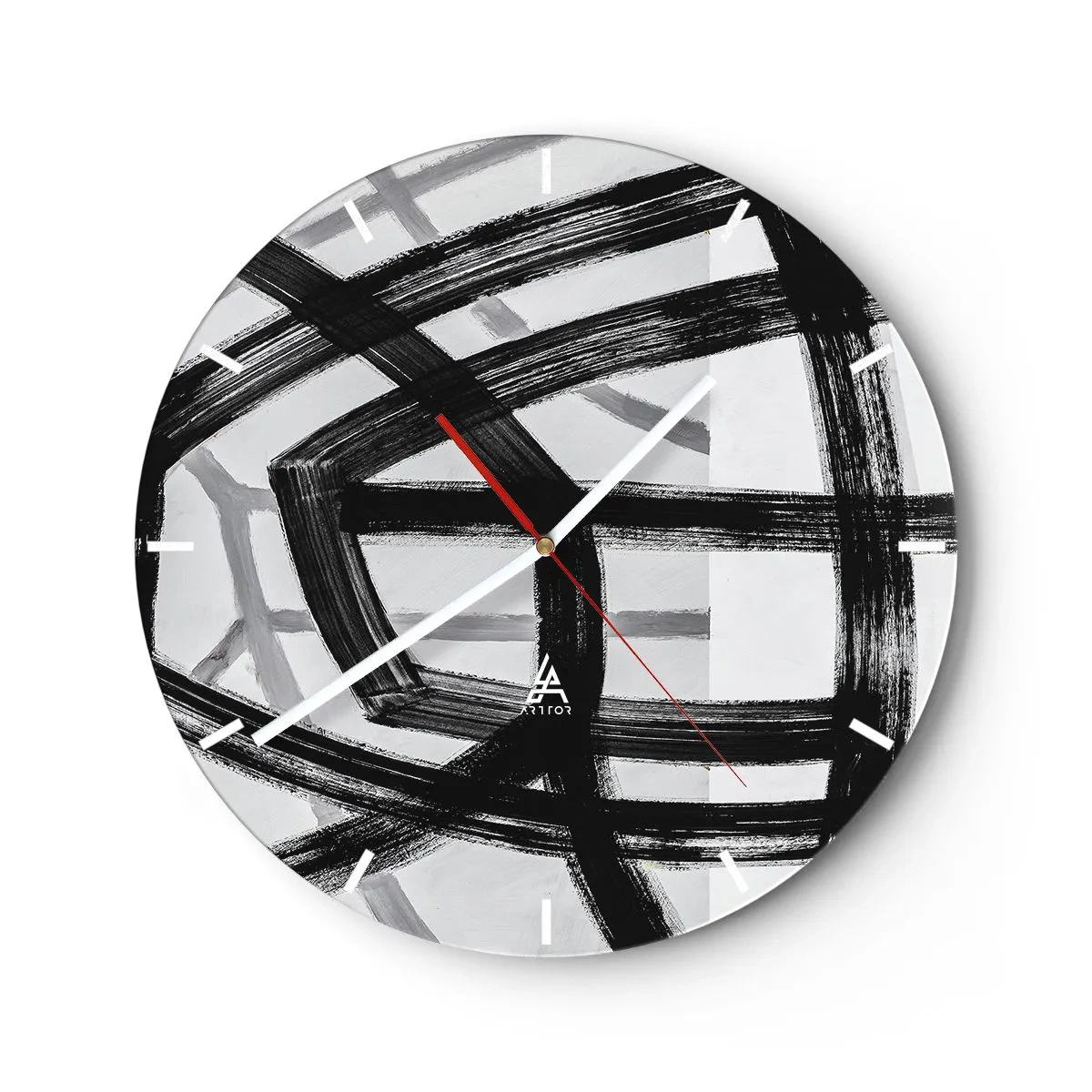 Orologio da parete - Orologio in Vetro - Costruendo la profondità - 30x30 cm