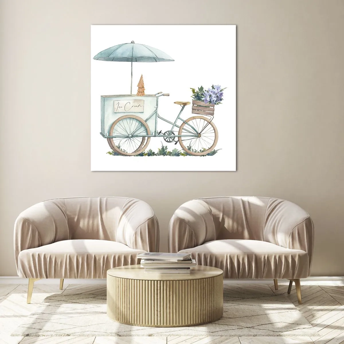 Quadro su vetro - Dolce ricordo d'estate - 40x40 cm