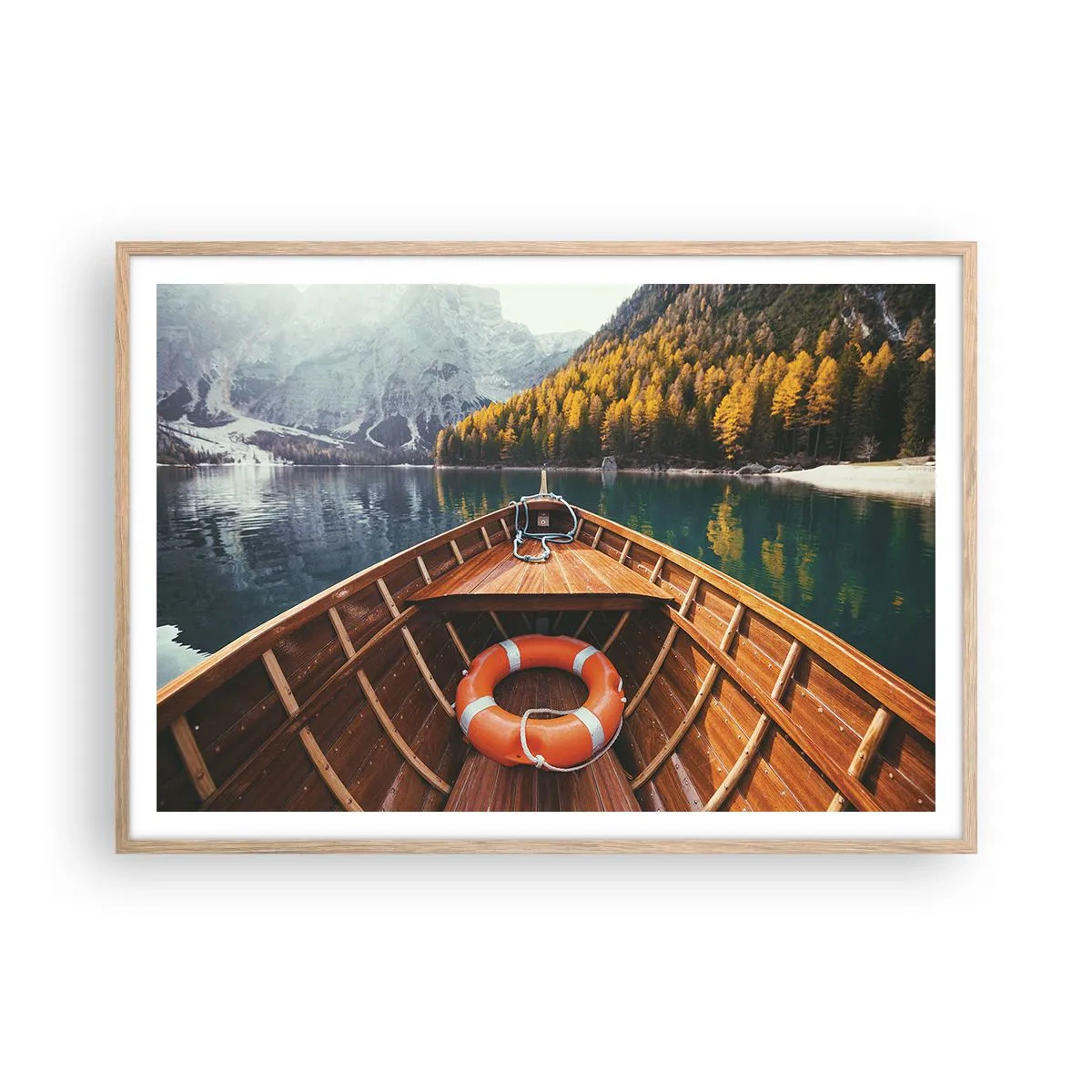 Poster in cornice rovere chiaro - Gita sui monti - 100x70 cm