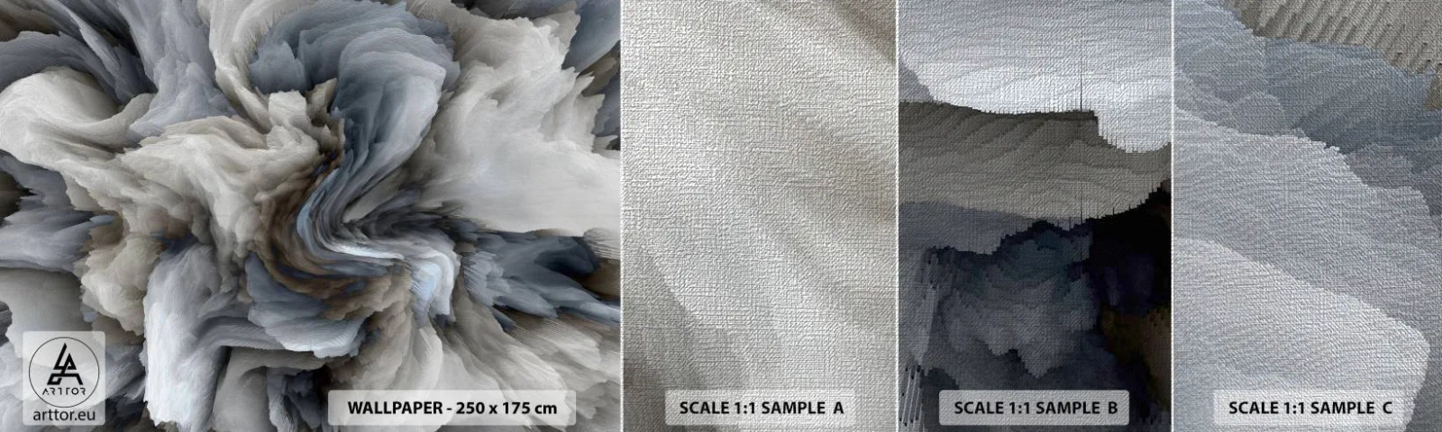 Campione di Fotomurale Premium Canvas - Pietra in fiore - 3D, Tridimensionale, Pezzo - 100x30 cm