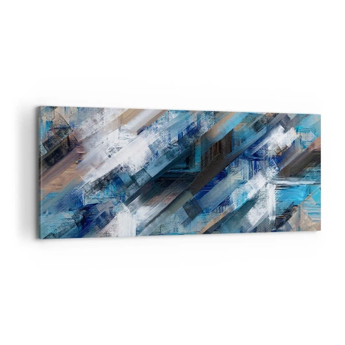 Quadro su tela - Stampe su Tela - Sulla diagonale blu - 100x40 cm