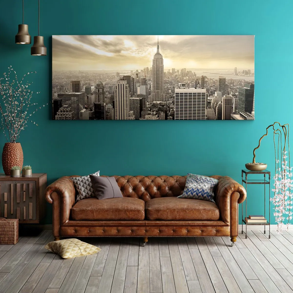 Quadro su tela - Stampe su Tela - New York in grigio - 90x30 cm