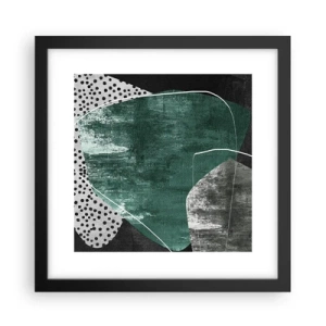 Poster in cornice nera - Astrazione colorata con petalo d'oro - 30x30 cm