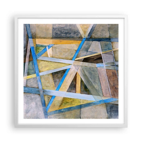 Poster in cornice bianca - Dritto o obliquo? - 60x60 cm