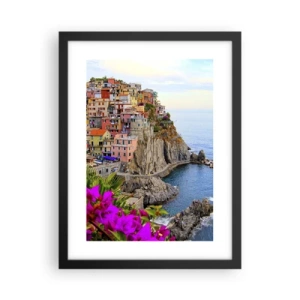Poster in cornice nera - La città che ride - 30x40 cm