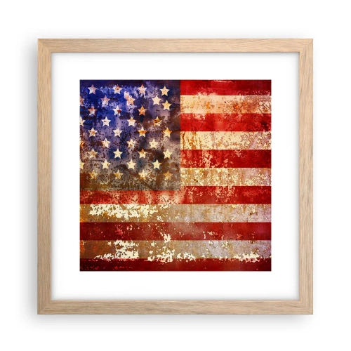 Poster in cornice rovere chiaro - L'attimo non passa - 30x30 cm