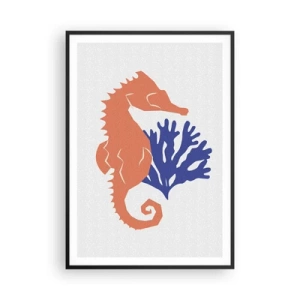 Poster in cornice nera - Sul prato sottomarino - 70x100 cm