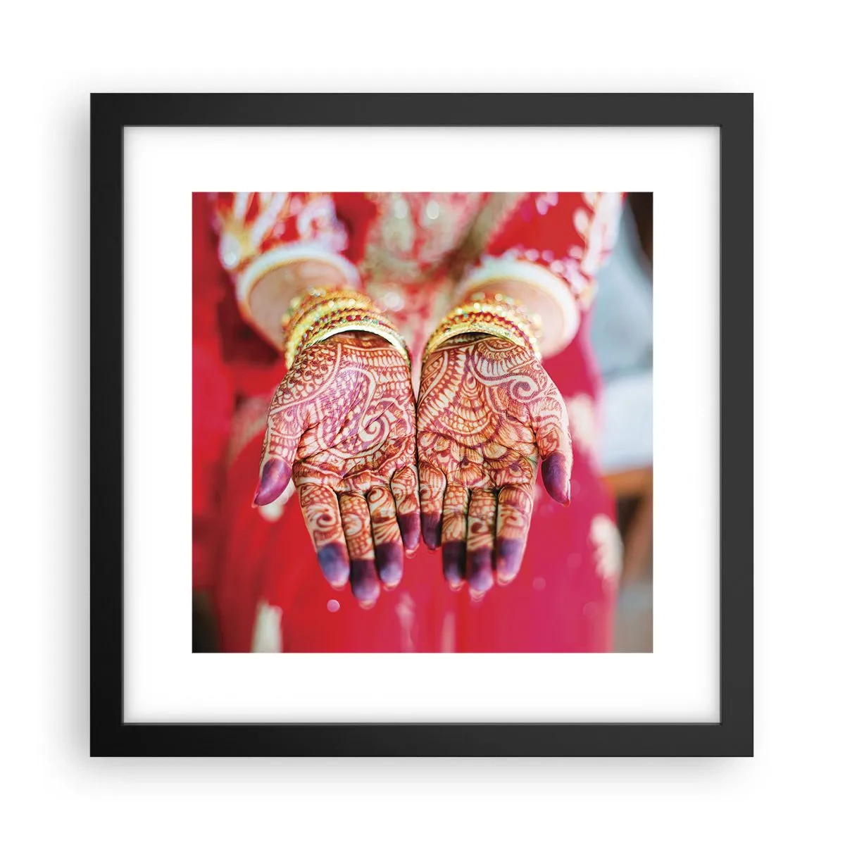 Poster in cornice nera - Pronta ad afferrare la fortuna - 30x30 cm