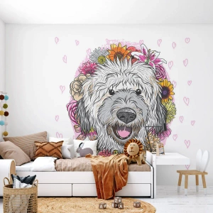 Fotomurali Premium Canvas - Gioia di cucciolo - Astrazione, Cane, Per bambini - 450x315 cm