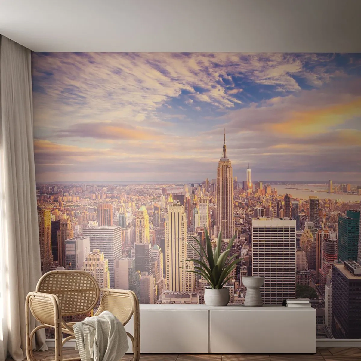 Fotomurali Standard Eco - Toccando le nuvole - Città, New York, Architettura - 200x140 cm