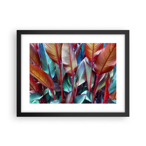 Poster in cornice nera - Selva colorata - 40x30 cm