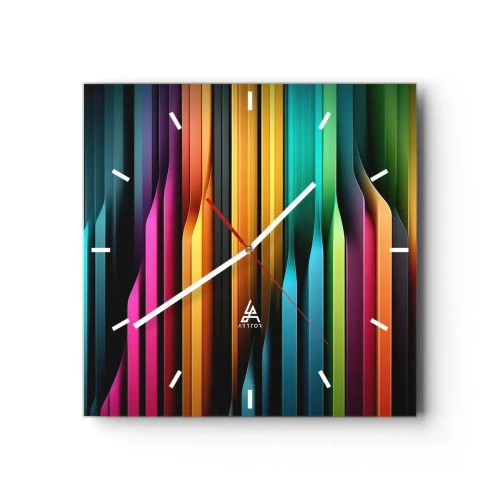Orologio da parete - Orologio in Vetro - Organi di luce - 40x40 cm