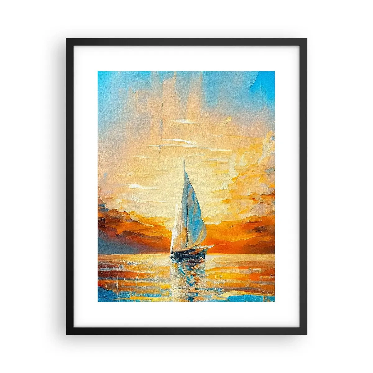 Poster in cornice nera - Navigando nell'oro - 40x50 cm