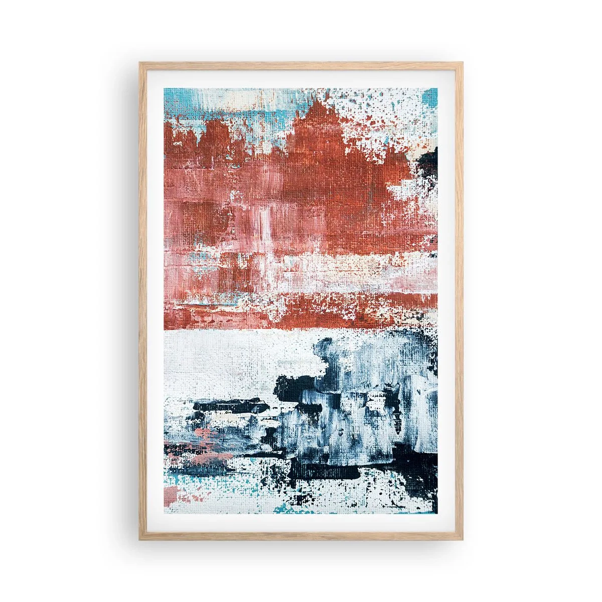 Poster in cornice rovere chiaro - Astratto in due metà - 61x91 cm