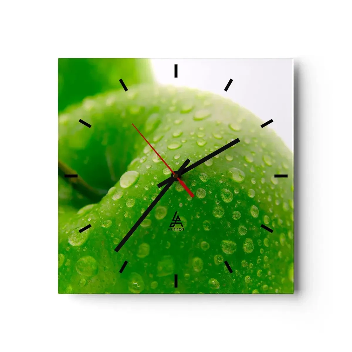 Orologio da parete - Orologio in Vetro - Rinfrescante verde freschezza - 40x40 cm