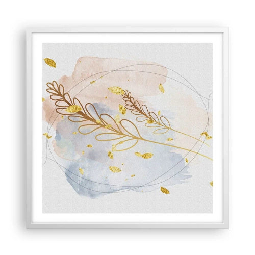 Poster in cornice bianca - Soffio d'oro - 60x60 cm