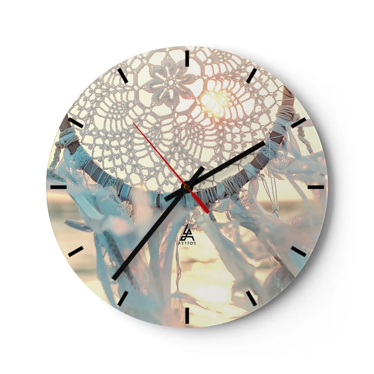 Orologio da parete - Orologio in Vetro - Totem di pizzo - 40x40 cm