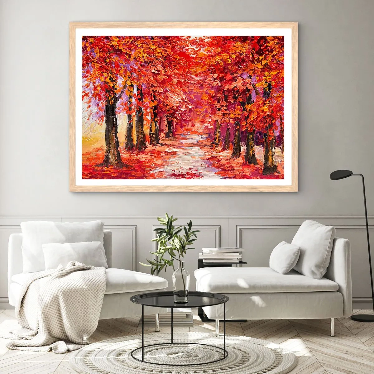 Poster in cornice rovere chiaro - Impressione d'autunno - 40x30 cm