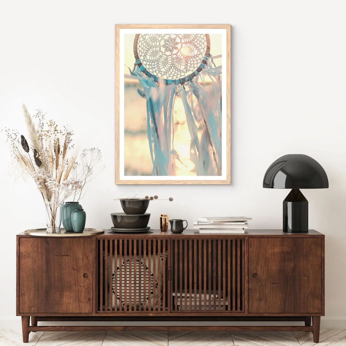 Poster in cornice rovere chiaro - Totem di pizzo - 50x70 cm