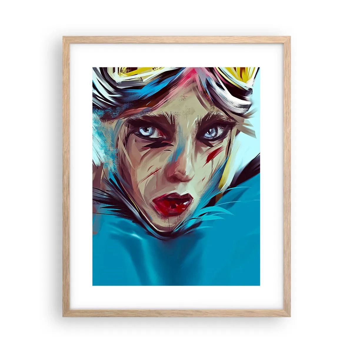 Poster in cornice rovere chiaro - La guerriera della strada - 40x50 cm