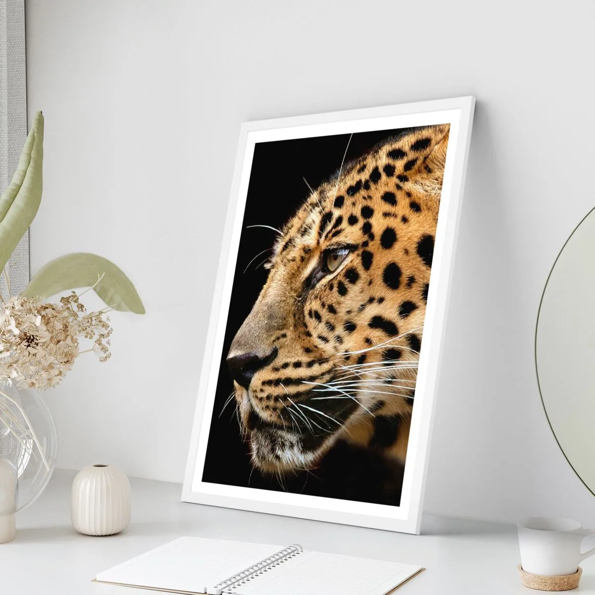 Poster in cornice bianca - Calmo, concentrato, pronto - 50x70 cm