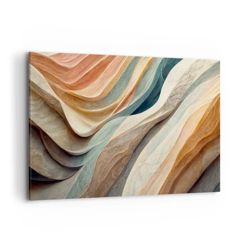 Quadro su tela - Stampe su Tela - Onde astratte in tonalità pastello - 120x80cm - L'attimo prima del cambiamento - Decorazione murale moderna per soggiorno e camera da letto ARTTOR