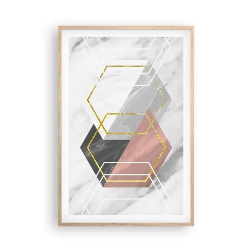 Poster in cornice rovere chiaro - Composizione a catena - 61x91 cm