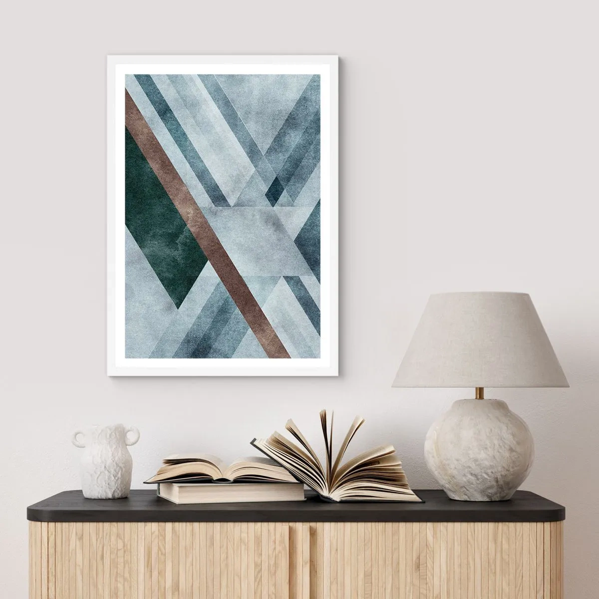 Poster in cornice bianca - La ricercata eleganza della geometria - 70x100 cm