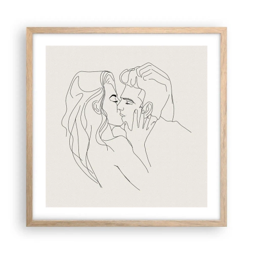 Poster in cornice rovere chiaro - Intrecciati dal sentimento - 50x50 cm