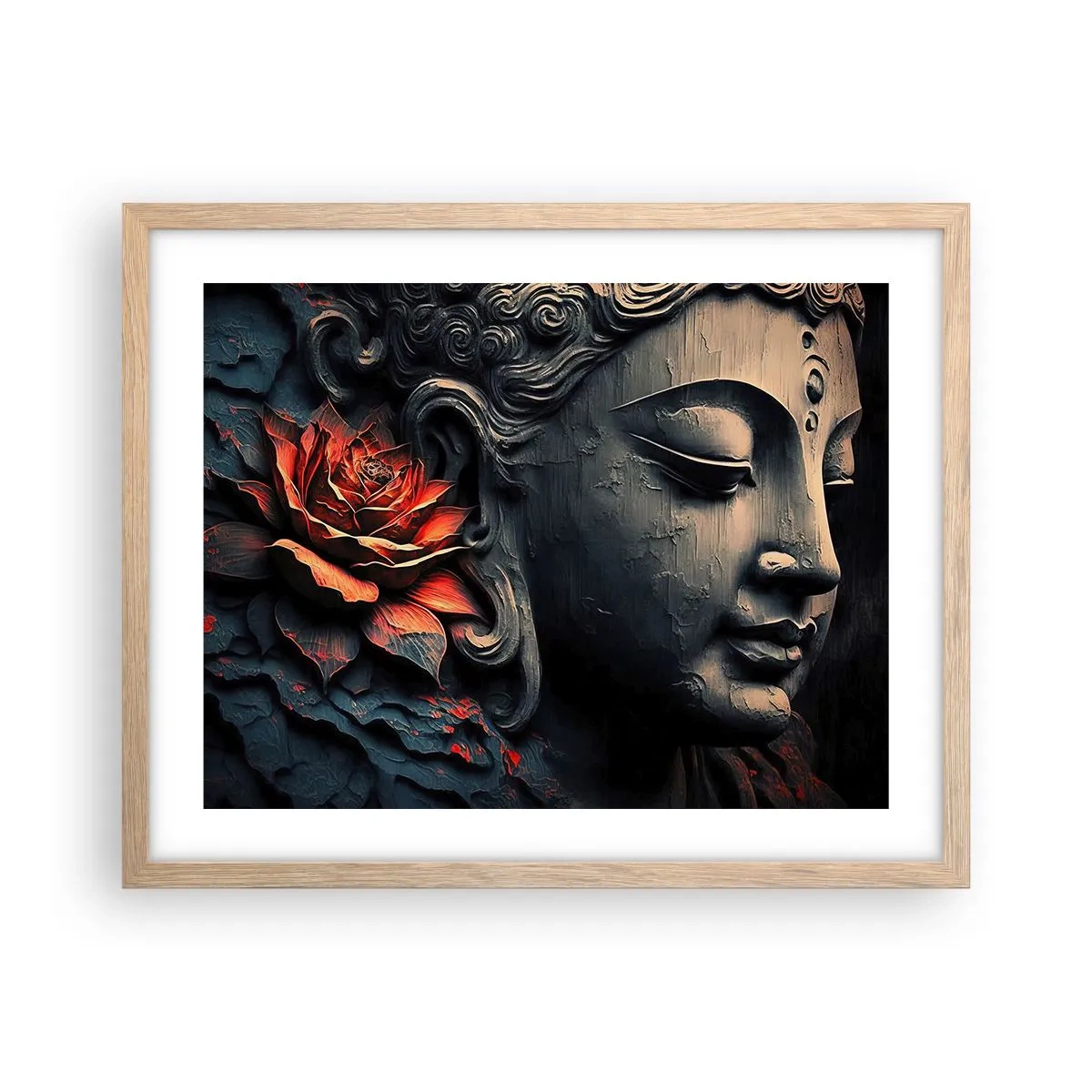 Poster in cornice rovere chiaro - In armonia con il mondo - 50x40 cm