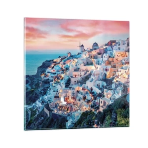 Quadro su vetro - La tua grossa vacanza greca - 60x60 cm