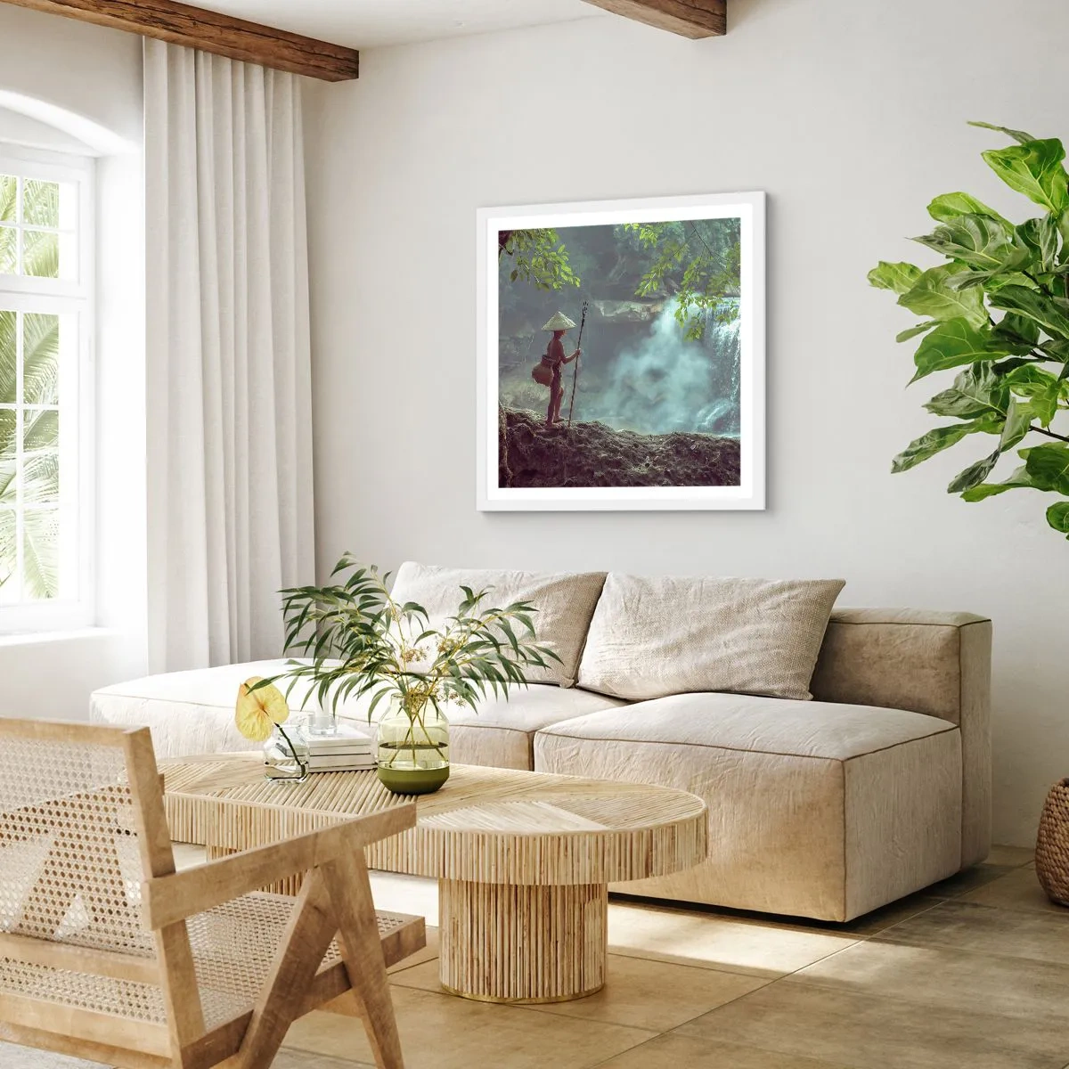 Poster in cornice bianca - In armonia con la natura - 50x50 cm