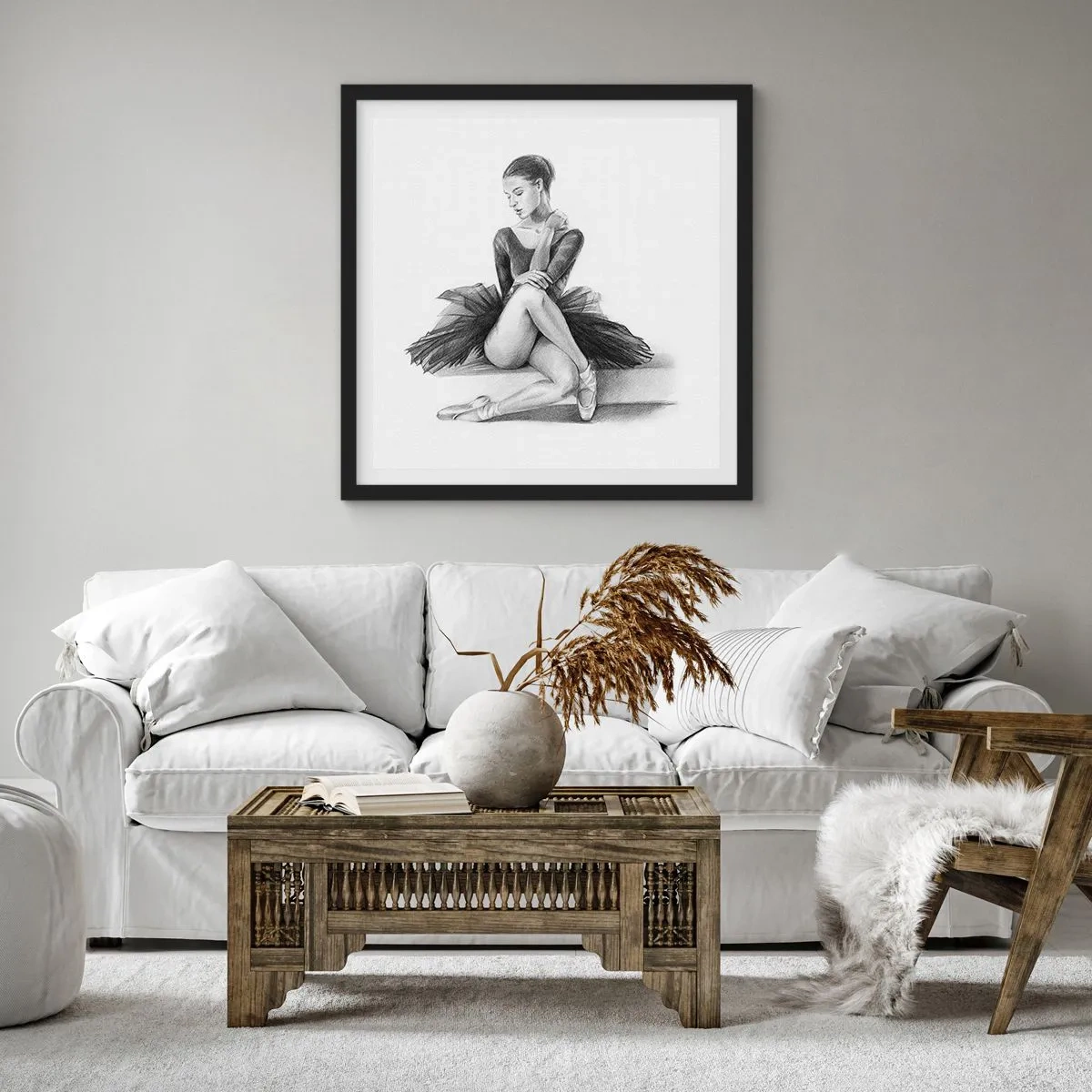 Poster in cornice nera - Incantata dalla danza - 60x60 cm