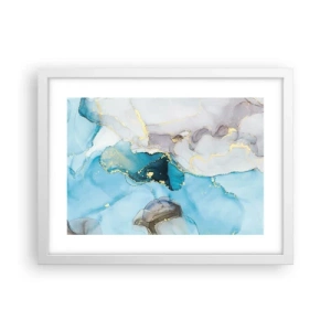 Poster in cornice bianca - Studio di incontro tra grigio e turchese - 40x30 cm