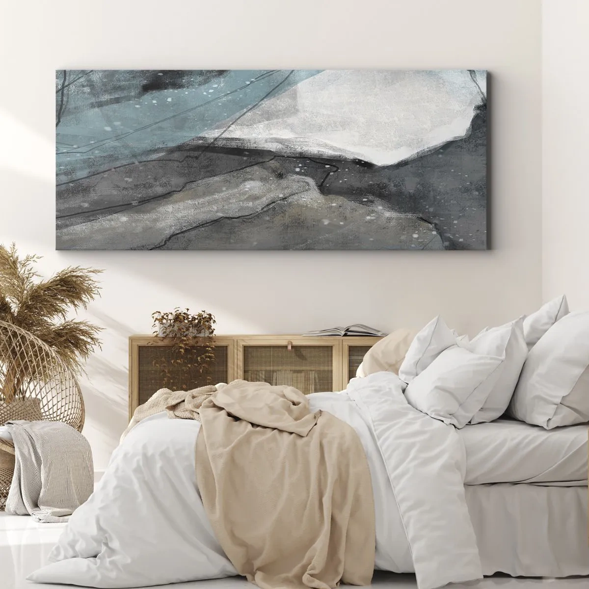 Quadro su tela - Stampe su Tela - Astrazione: rocce e ghiaccio - 100x40 cm