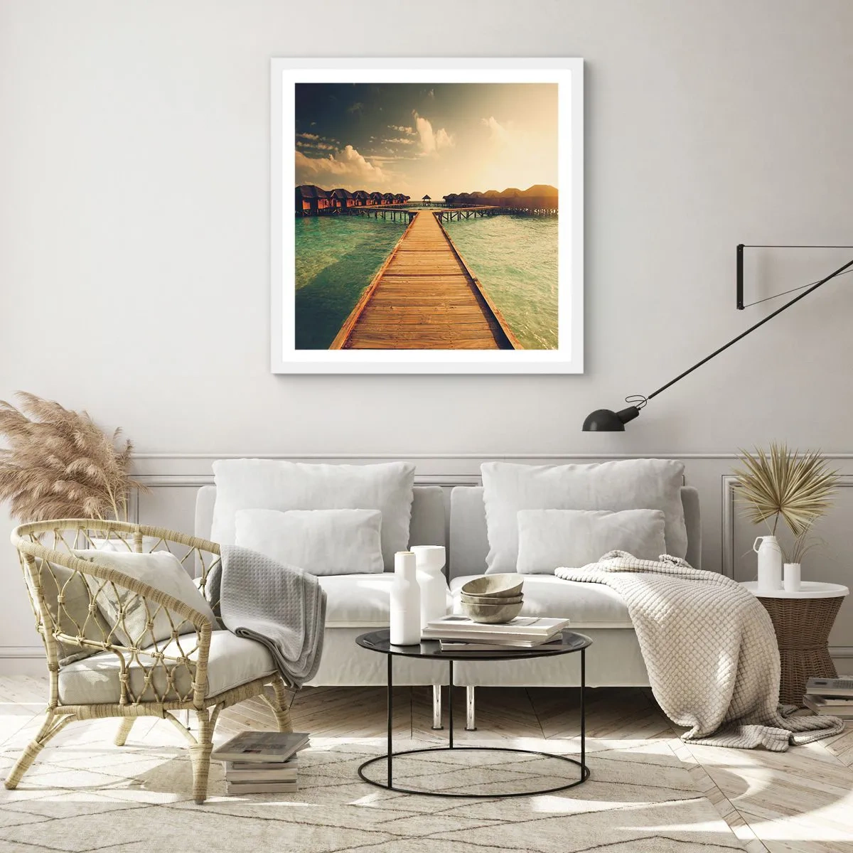 Poster in cornice bianca - Caldo invito - 30x30 cm