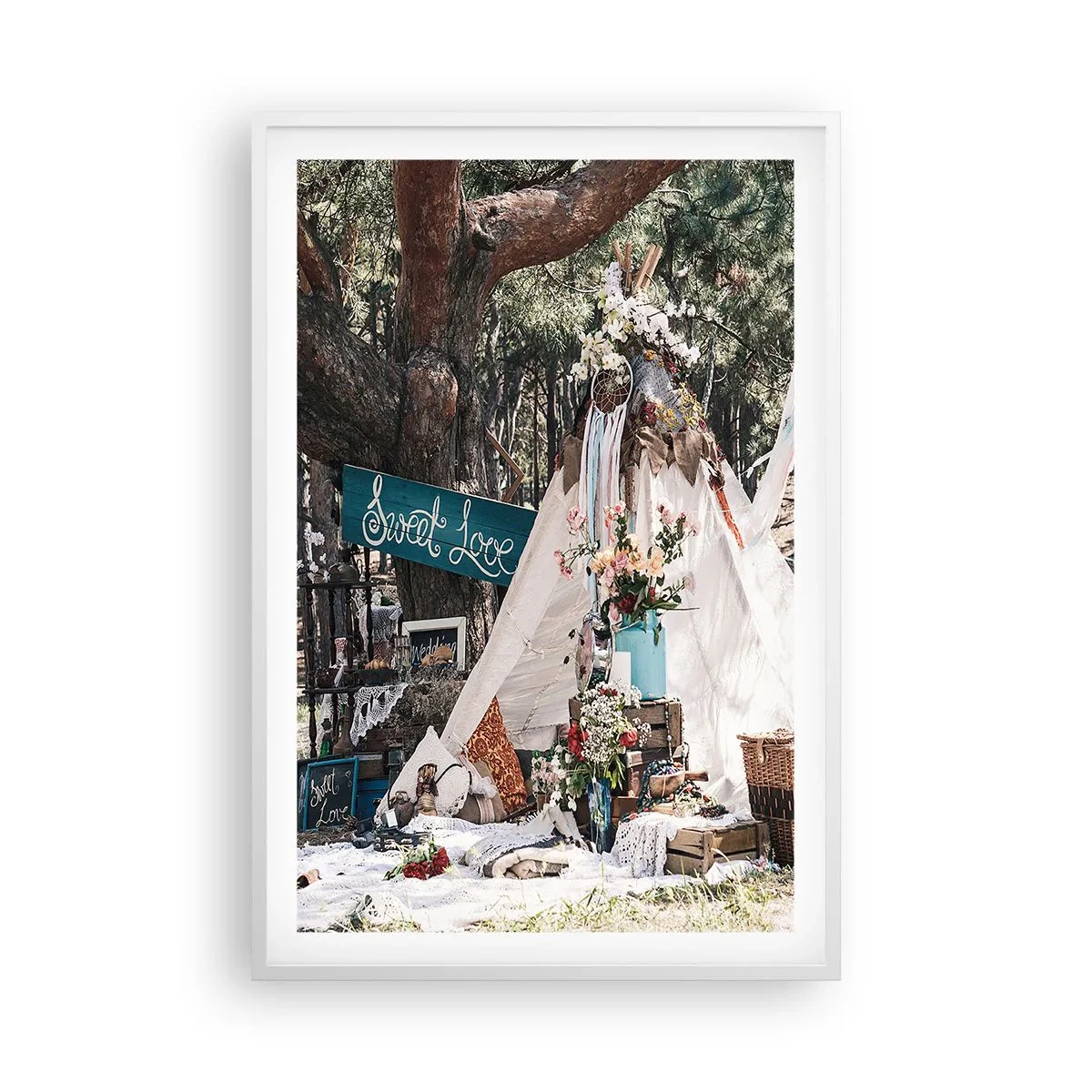 Poster in cornice bianca - Make love... - 61x91 cm