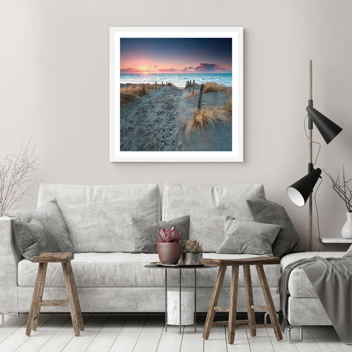 Poster in cornice bianca - Hai versato un arcobaleno di luce radiosa... - 60x60 cm