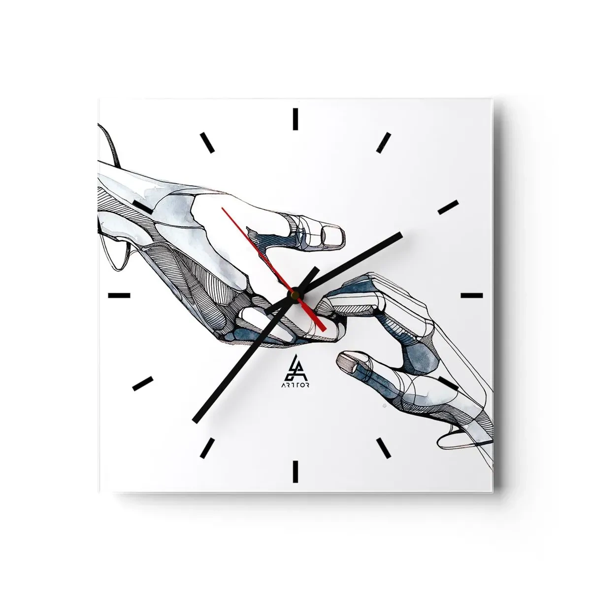 Orologio da parete - Orologio in Vetro - Buon gesto - 40x40 cm
