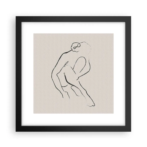 Poster in cornice nera - Schizzo intimo - 30x30 cm